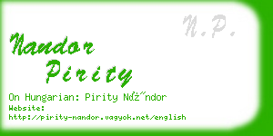 nandor pirity business card